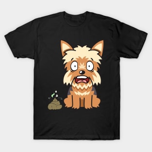 Funny Yorkshire Terrier smells poo poo T-Shirt